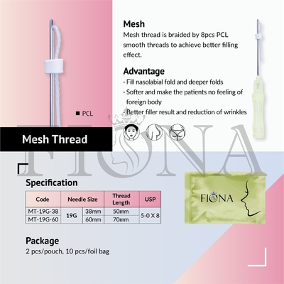 Remplisseur Mesh Thread For Reducing Wrinkles de PCL 19G 60mm Volum produisant le collagène