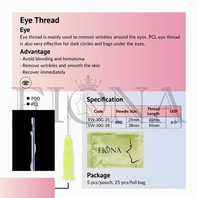 type absorbable de l'ascenseur W de fil de 25mm Pdo Pcl canule émoussée pour la perte de dessous de volume d'oeil