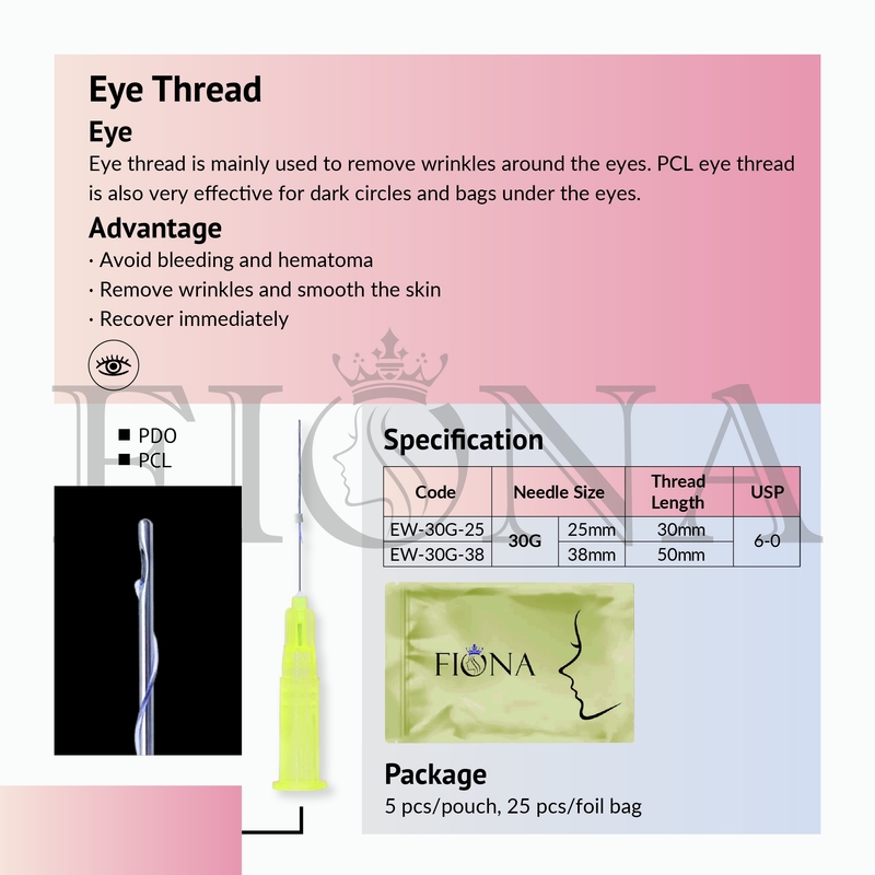 type absorbable de l'ascenseur W de fil de 25mm Pdo Pcl canule émoussée pour la perte de dessous de volume d'oeil